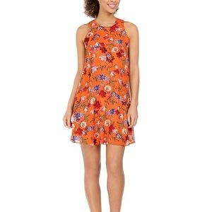 Calvin Klein Orange Floral Midi Dress